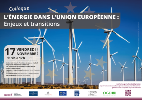 Vendredi 17 novembre 2023 – Colloque : L’énergie dans l’Union européenne, enjeux et transitions